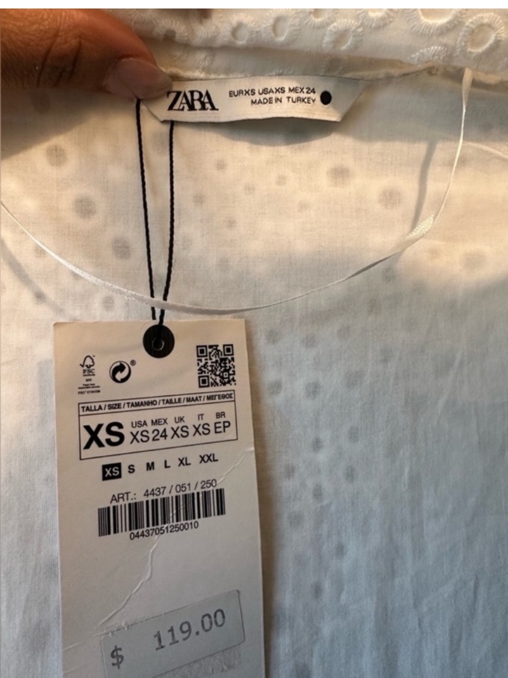 ZARA: EMBROIDERED SHIRT DRESS; SIZE XS; NWT; CLOSET CLEAR OUT - Picture 5 of 6